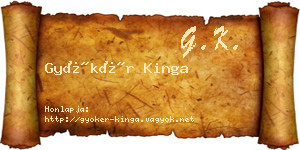 Gyökér Kinga névjegykártya